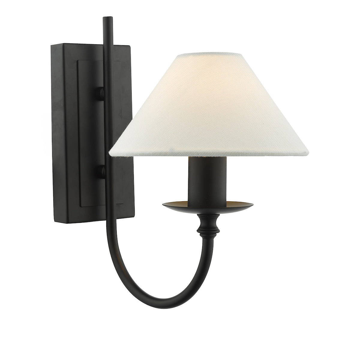 Dar Sivan Plugged Wall Light Matt Black With Shade –  from Amos Lighting + Home