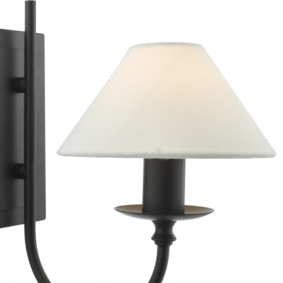 Dar Sivan Plugged Wall Light Matt Black With Shade –  from Amos Lighting + Home