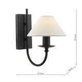 Dar Sivan Plugged Wall Light Matt Black With Shade –  from Amos Lighting + Home