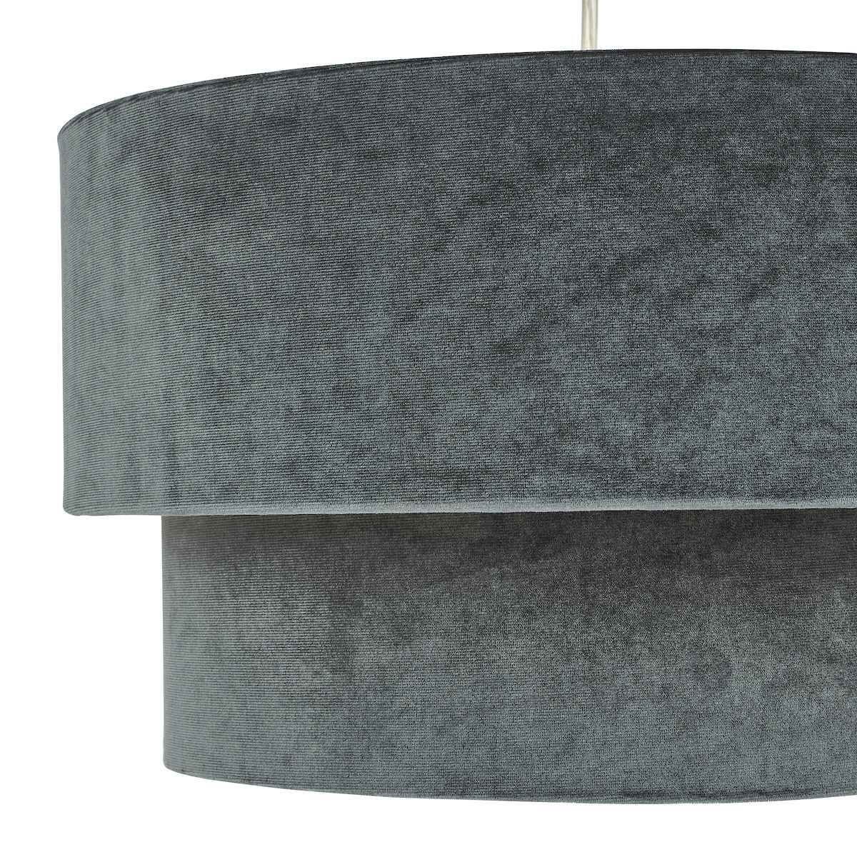 Dar Suvan Easy Fit Tired Velvet Shade Dark Grey With Silver Lining –  from Amos Lighting + Home