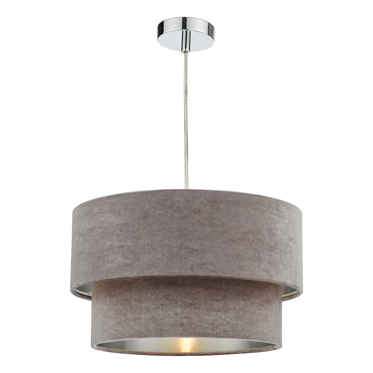 Dar Suvan Easy Fit Tired Velvet Shade Mink With Silver Lining –  from Amos Lighting + Home