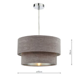 Dar Suvan Easy Fit Tired Velvet Shade Mink With Silver Lining –  from Amos Lighting + Home