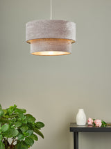 Dar Suvan Easy Fit Tired Velvet Shade Mink With Silver Lining –  from Amos Lighting + Home