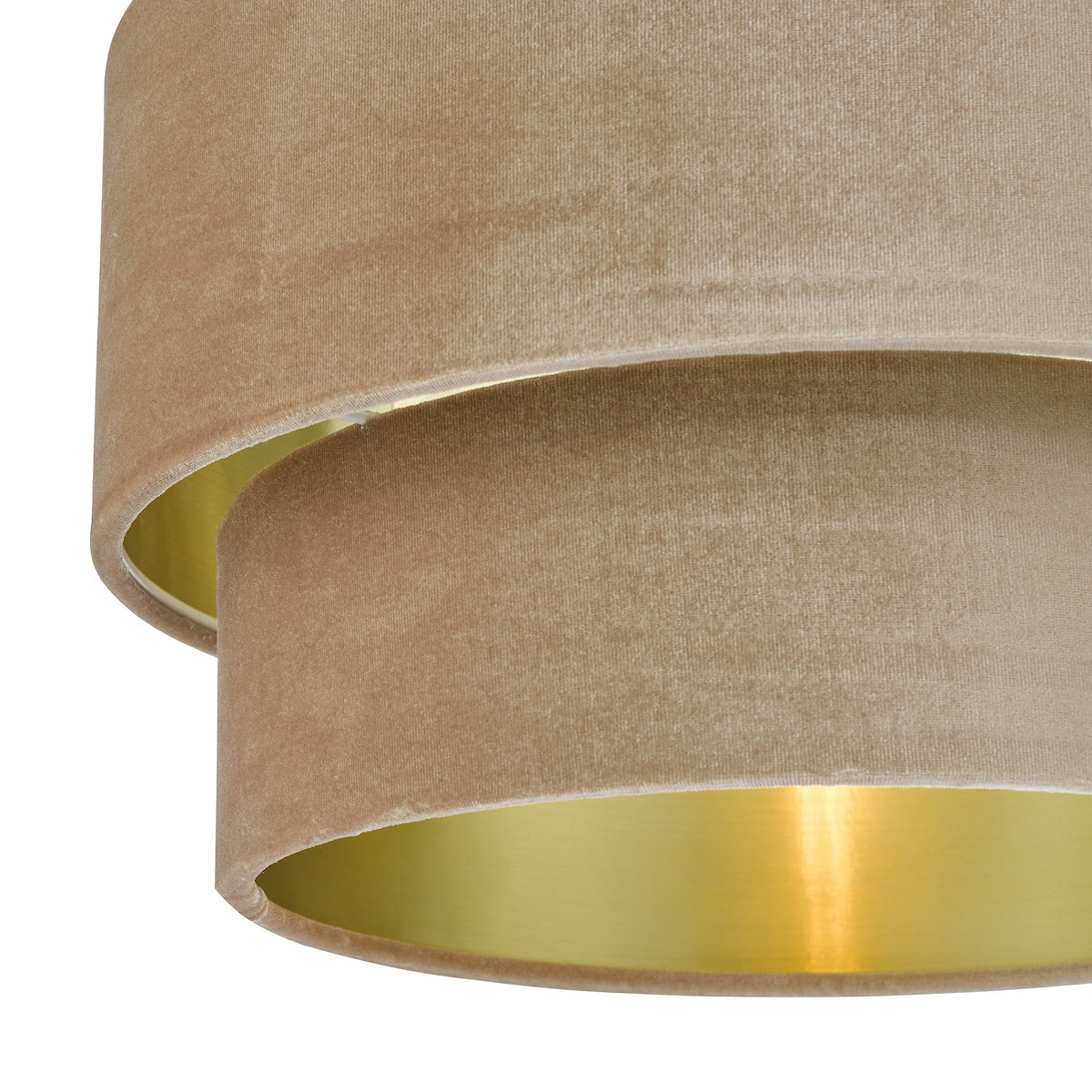 Dar Suvan Easy Fit Tired Velvet Shade Taupe With Gold Lining –  from Amos Lighting + Home