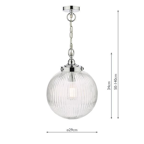 Dar Tamara Bathroom Pendant Chrome, IP44 –  from Amos Lighting + Home