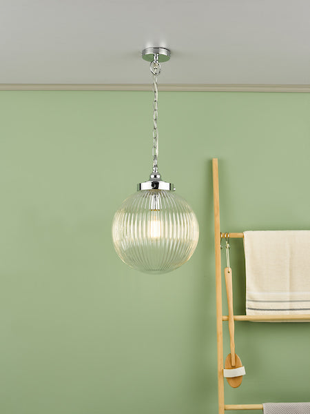 Dar Tamara Bathroom Pendant Chrome, IP44 –  from Amos Lighting + Home