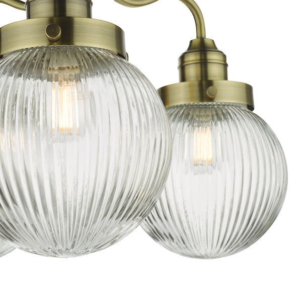 Dar Tamara Bathroom Semi Flush Light Antique Brass IP44 –  from Amos Lighting + Home