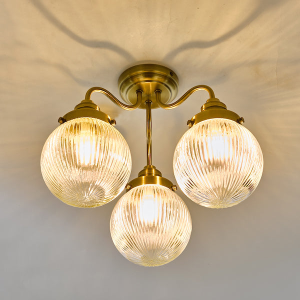 Dar Tamara Bathroom Semi Flush Light Antique Brass IP44 –  from Amos Lighting + Home