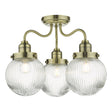 Dar Tamara Bathroom Semi Flush Light Antique Brass IP44 –  from Amos Lighting + Home