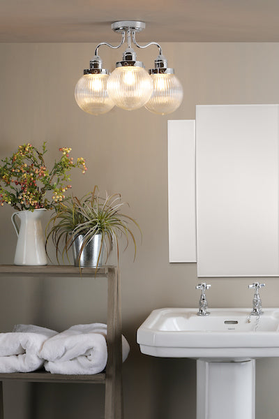 Dar Tamara Bathroom Semi Flush Light, Chrome IP44 –  from Amos Lighting + Home