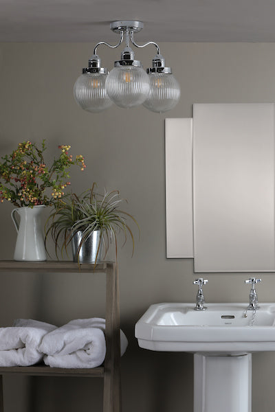 Dar Tamara Bathroom Semi Flush Light, Chrome IP44 –  from Amos Lighting + Home