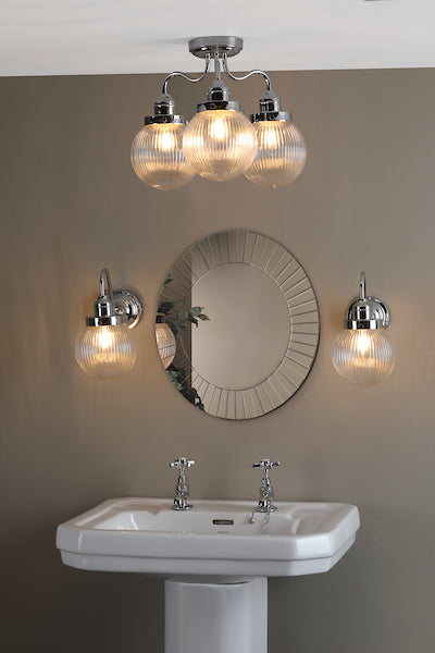 Dar Tamara Bathroom Semi Flush Light, Chrome IP44 –  from Amos Lighting + Home