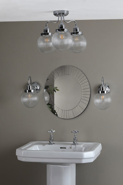 Dar Tamara Bathroom Semi Flush Light, Chrome IP44 –  from Amos Lighting + Home