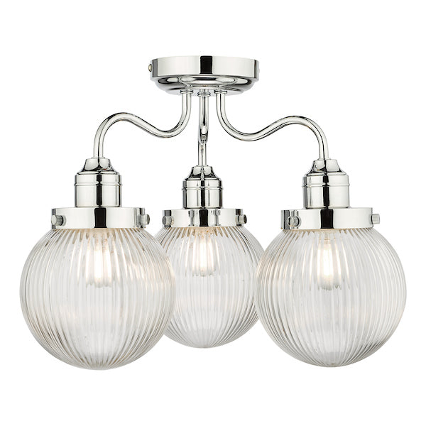 Dar Tamara Bathroom Semi Flush Light, Chrome IP44 –  from Amos Lighting + Home