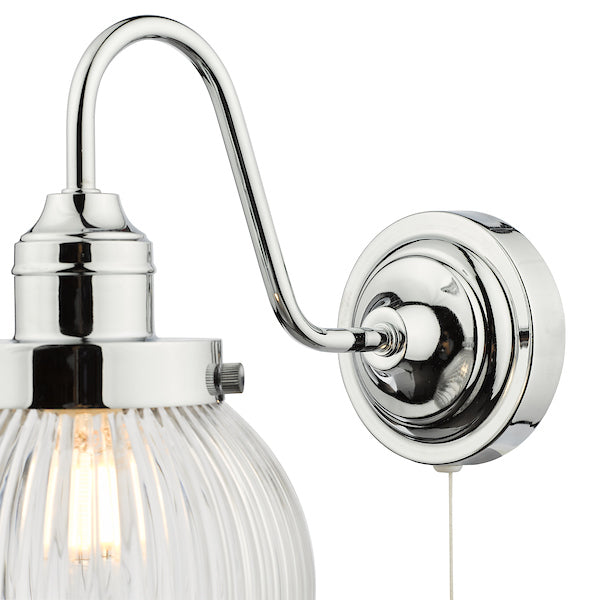 Dar Tamara Bathroom Wall Light Chrome, IP44 –  from Amos Lighting + Home