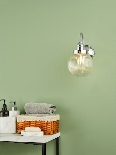 Dar Tamara Bathroom Wall Light Chrome, IP44 –  from Amos Lighting + Home