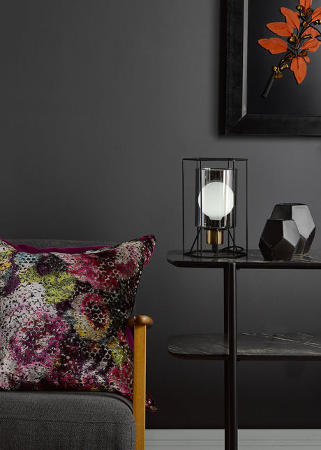 Dar Tatum Table Lamp Matt Black and Smoked Glass –  from Amos Lighting + Home