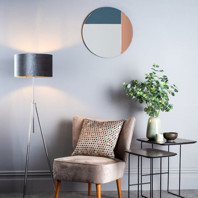 Dar Thalia Mirror Blue Smoke & Rose Gold –  from Amos Lighting + Home