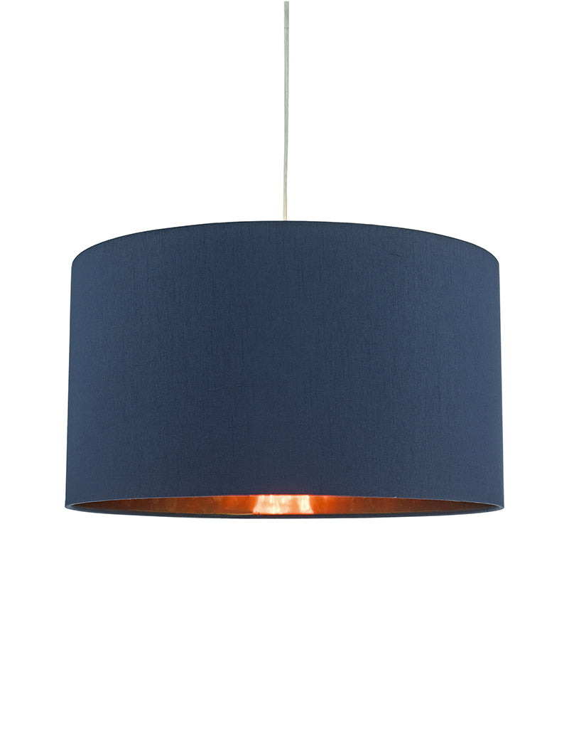 Dar Timon Copper Lined Lampshade Navy from Amos Lighting + Home