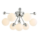 Dar Ursa 7 Light Flush Polished Chrome and Opal Glass –  from Amos Lighting + Home