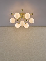 Dar Ursa 7 Light Flush Polished Gold and Opal Glass –  from Amos Lighting + Home