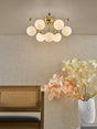 Dar Ursa 7 Light Flush Polished Gold and Opal Glass –  from Amos Lighting + Home