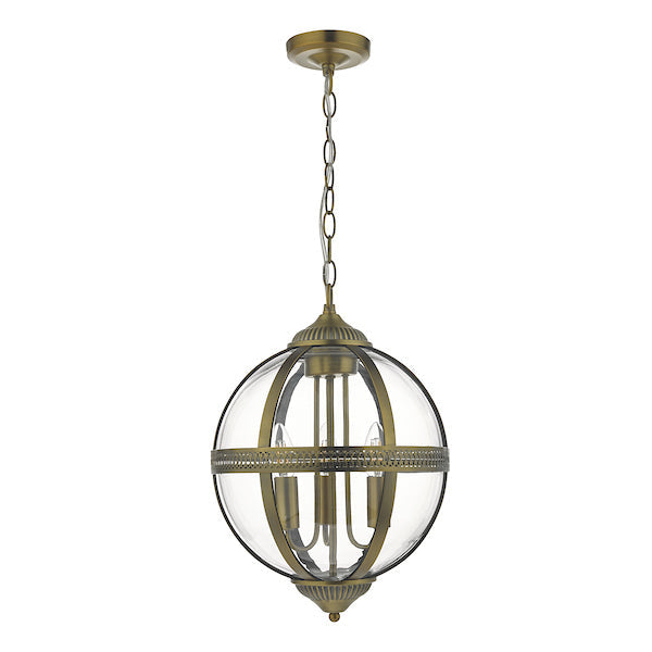 Dar Vanessa 3 Light Lantern Antique Brass & Glass –  from Amos Lighting + Home