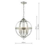 Dar Vanessa 3 Light Lantern Polished Nickel & Glass –  from Amos Lighting + Home