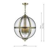 Dar Vanessa 5 Light Lantern Antique Brass & Glass –  from Amos Lighting + Home