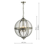 Dar Vanessa 5 Light Lantern Polished Nickel & Glass –  from Amos Lighting + Home