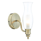 Dar Vestry 1 Light Bathroom Wall Bracket, Antique Brass IP44 –  from Amos Lighting + Home