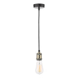 Dar Waco Single Suspension Black with Antique Brass –  from Amos Lighting + Home