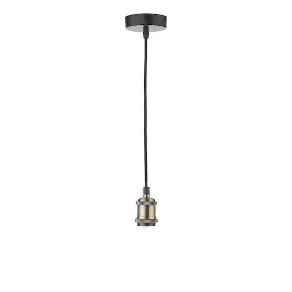 Dar Waco Single Suspension Black with Antique Brass –  from Amos Lighting + Home