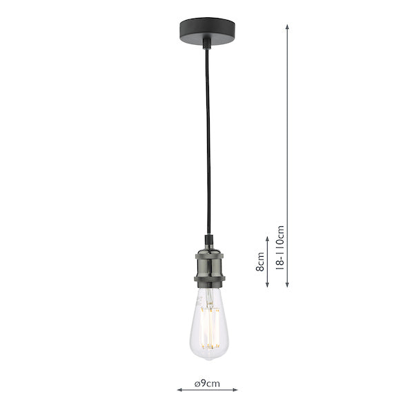 Dar Waco Single Suspension Black with Brushed Chrome –  from Amos Lighting + Home