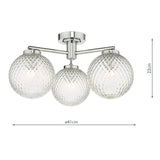 Dar Wayne Bathroom 3 Light Semi Flush Ceiling Light –  from Amos Lighting + Home