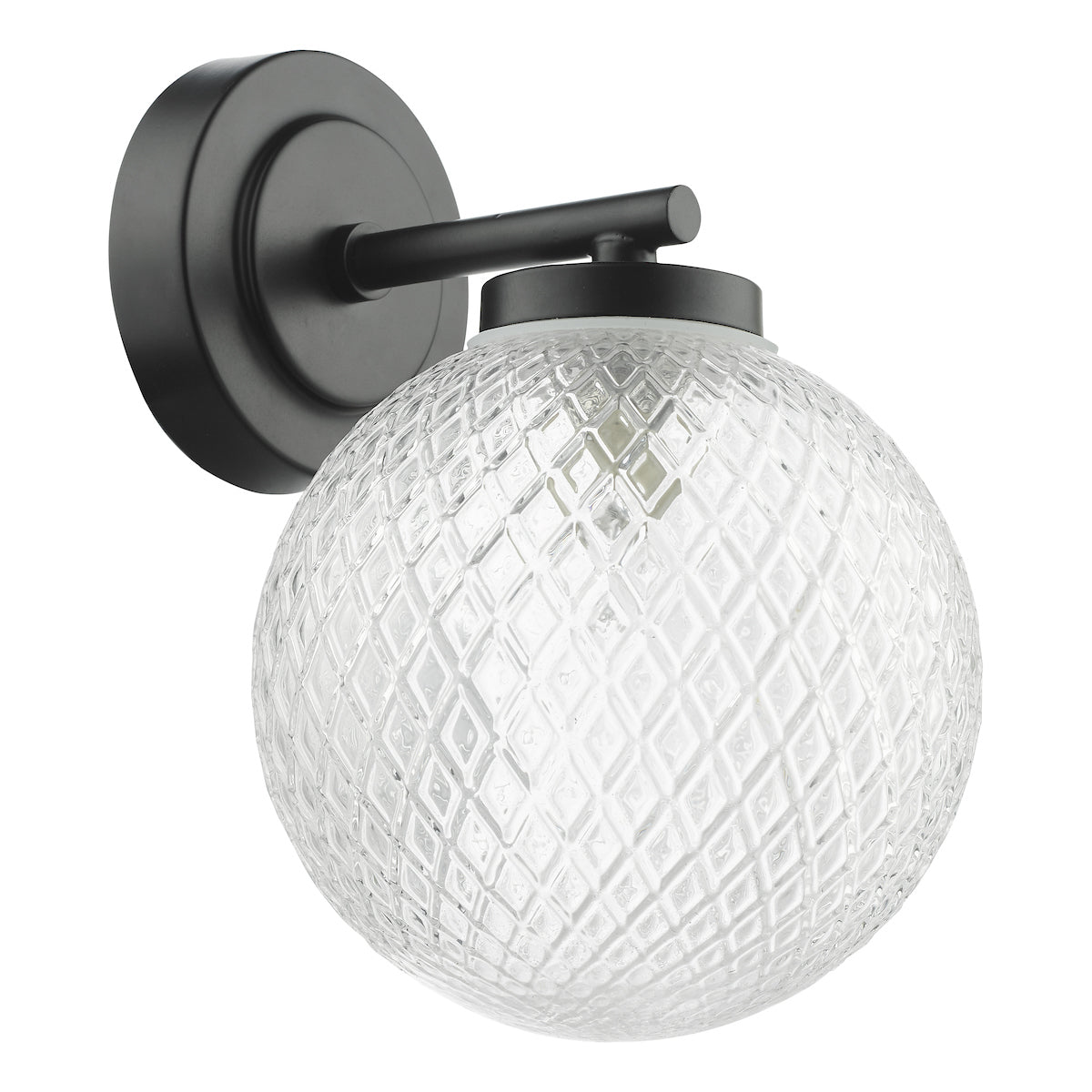 Dar Wayne Bathroom Wall Light Matt Black Glass IP44 –  from Amos Lighting + Home