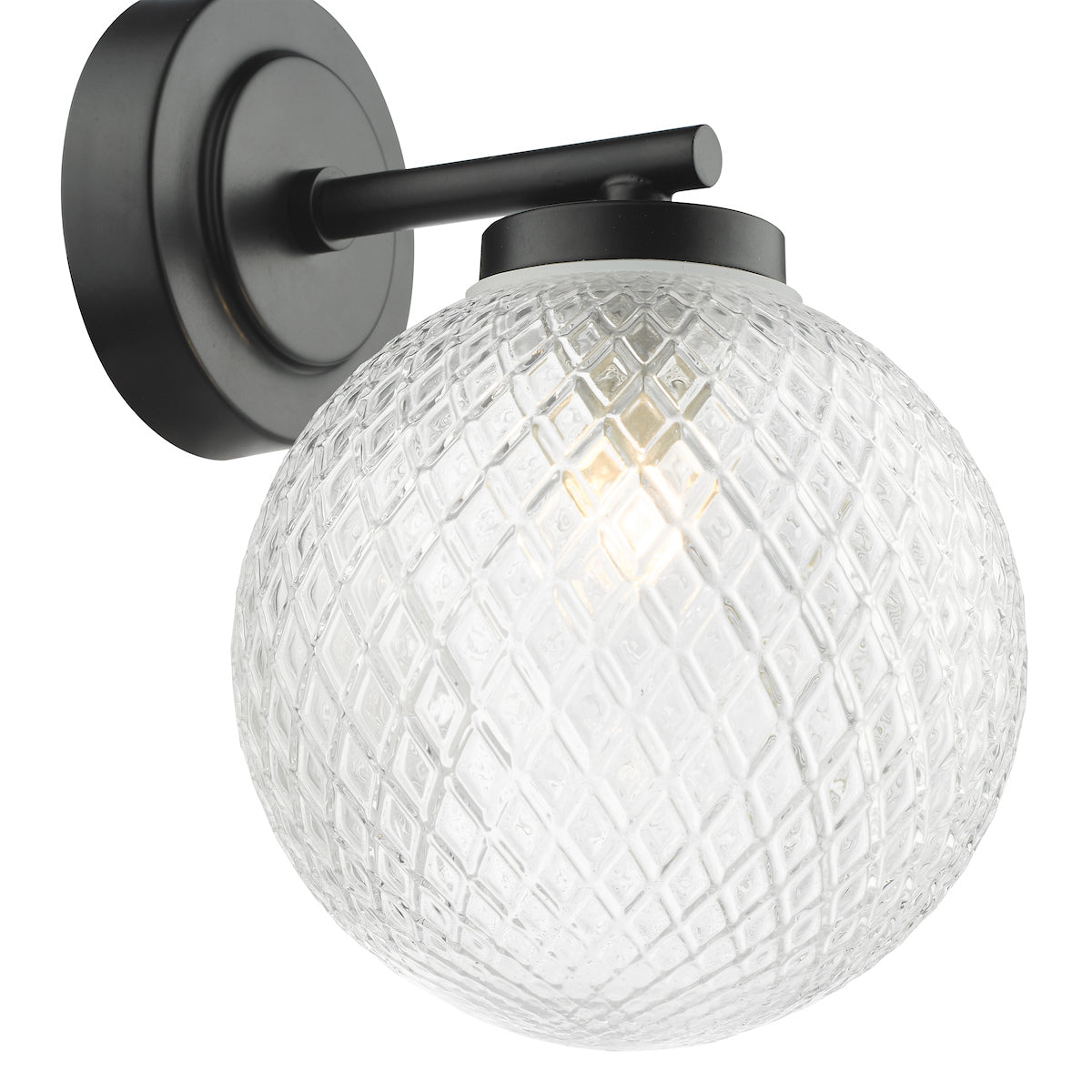 Dar Wayne Bathroom Wall Light Matt Black Glass IP44 –  from Amos Lighting + Home