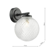 Dar Wayne Bathroom Wall Light Matt Black Glass IP44 –  from Amos Lighting + Home