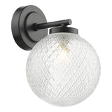 Dar Wayne Bathroom Wall Light Matt Black Glass IP44 –  from Amos Lighting + Home