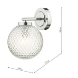 Dar Wayne Bathroom Wall Light Polished Chrome Glass IP44 –  from Amos Lighting + Home