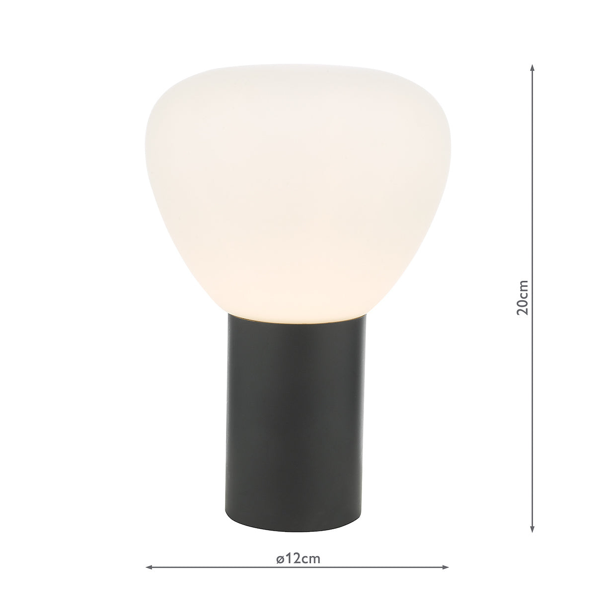 Dar Zorah Touch Table Lamp Opal Glass and Matt Black –  from Amos Lighting + Home