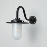 Davey Lighting Black Iron Exterior Swan Neck Wall Light 7677, Opal Glass –  from Amos Lighting + Home