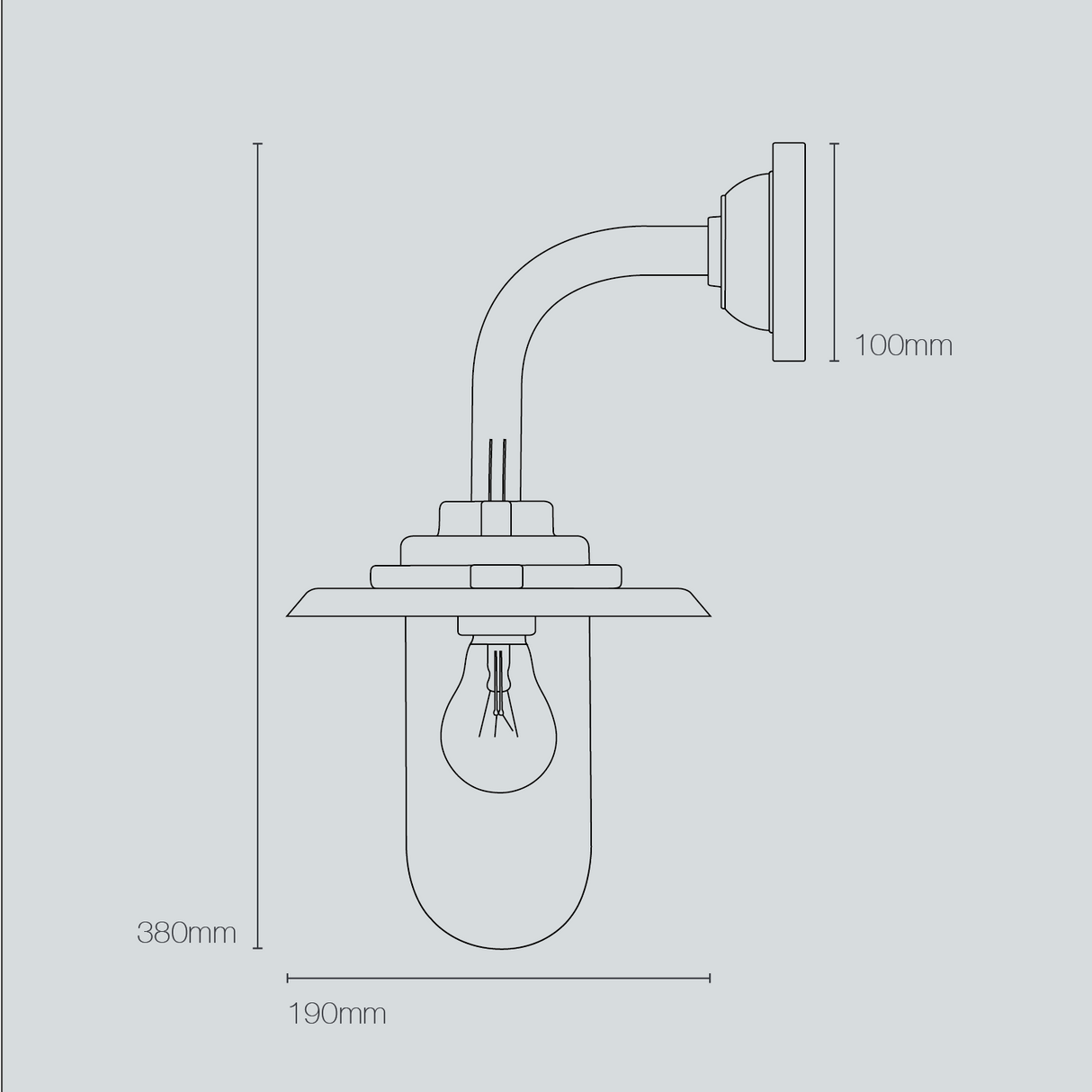 Davey Lighting Galvanised Exterior Round Neck Wall Light 7677, Opal Glass –  from Amos Lighting + Home