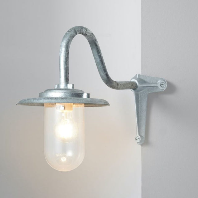 Davey Lighting Galvanised Exterior Swan Neck Corner Bracket 7677, Wall Light from Amos Lighting + Home