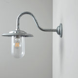 Davey Lighting Galvanised Exterior Swan Neck Wall Light 7677, Clear Glass –  from Amos Lighting + Home