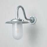 Davey Lighting Galvanised Exterior Swan Neck Wall Light 7677, Opal Glass –  from Amos Lighting + Home