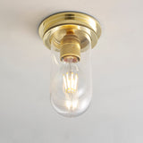 Davey Lighting Ship's Companionway Flush Ceiling Light Polished Brass & Clear IP54 –  from Amos Lighting + Home