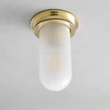 Davey Lighting Ship's Companionway Flush Ceiling Light Polished Brass & Frosted IP54 –  from Amos Lighting + Home