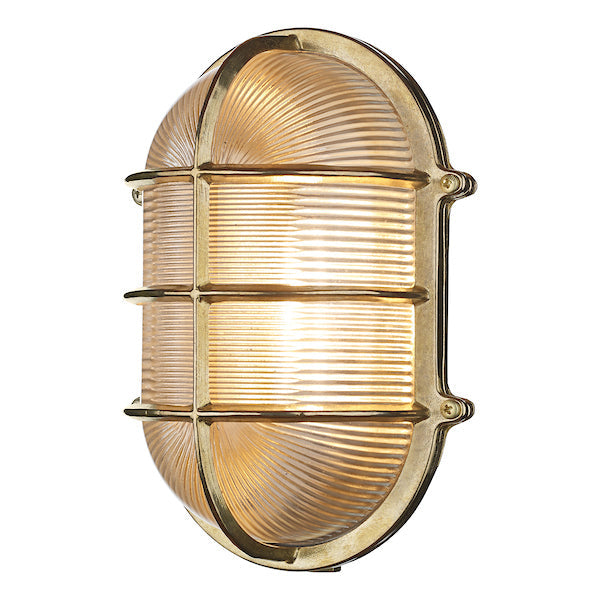 David Hunt Admiral Large Oval Bulkhead Brass IP64 –  from Amos Lighting + Home