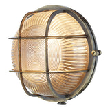 David Hunt Admiral Round Bulkhead Antique Brass Wall Light IP64 –  from Amos Lighting + Home